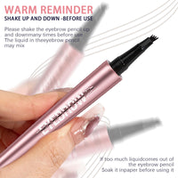 NatrLuxe 3D Waterproof Eyebrow Pencil – Magic Eyebrow Pen With 4-Tip Design, Dark Brown (02) – Long-Lasting Brow Tint For Flawless Makeup