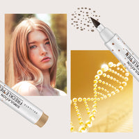 GMHLLES 4PCS Freckle Pen, Natural Lifelike Freckle Makeup Pen, Fake Freckles Waterproof and Long-Lasting for All Skin Types(Light&Dark Brown)