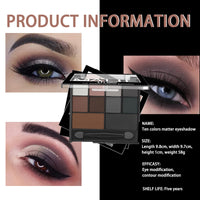 QUIWEN Smokey Eyeshadow Palette, Full Matte Smokey Eye Shadow Pallets for Women Highly Pigmented Black Eyeshadow Makeup Palette Waterproof Long Lasting Grey Eyeshadow With Dual-Ended Applicator Brush