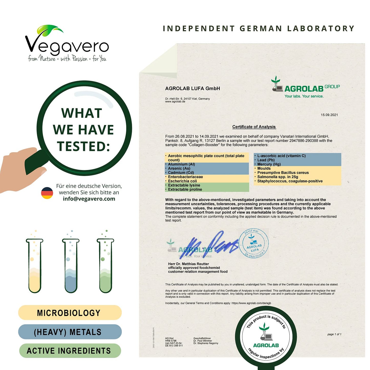 Vegavero Vegan Collagen Supplement | 2000mg | Complex with L-Lysine, L-Proline, Vitamin C (Acerola) & Superfoods Extracts | NO Additives, Lab-Tested | 120 Capsules