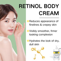 Cureluxe Retinol Firming Body Lotion,with Aloe Vera & Vitamin E,Gentle Moisturiser for Dry Skin, Anti-Aging Body Lotion for Crepey Skin, Coconut Oil Enriched Skin Care for Women & Men