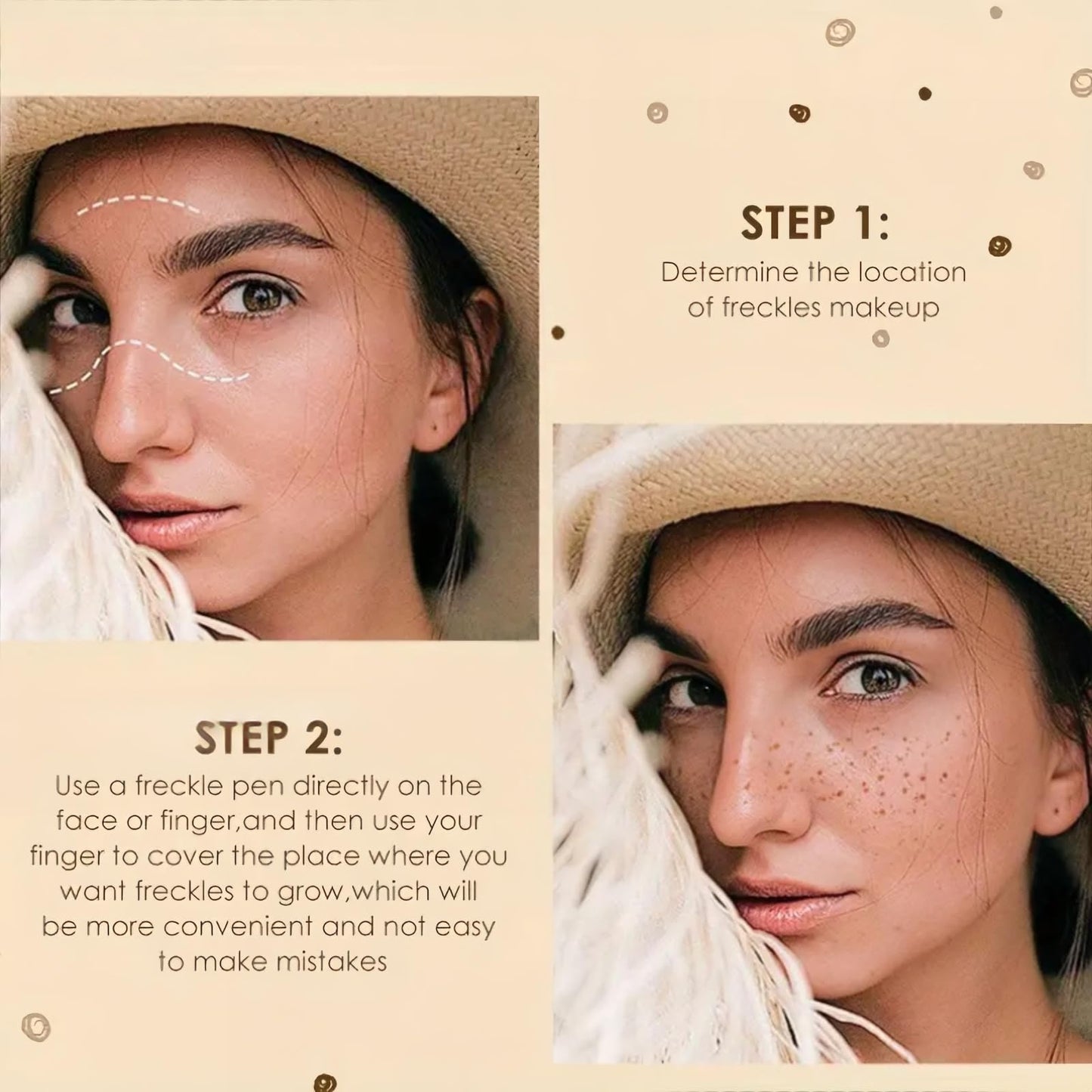 Jinjiar Freckle Pen,Freckle Makeup Pen,Natural Lifelike Freckle Pen,Waterproof Long-Lasting Soft Spot Pen for Natural Like-real Makeup,Easy to Color & Waterproof Freckle Make-up Pen,Brown Liquid Eyeliner
