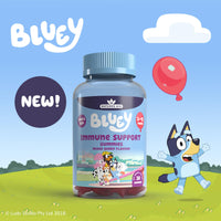 Natures Aid Bluey Kids Immune Support Gummies - Vitamin C, Zinc and Elderberry to Support Immunity and Immune System - Mixed Berry, No Added Sugar, Vegan, Gluten Free - 30 Gummys for Children Ages 3-12
