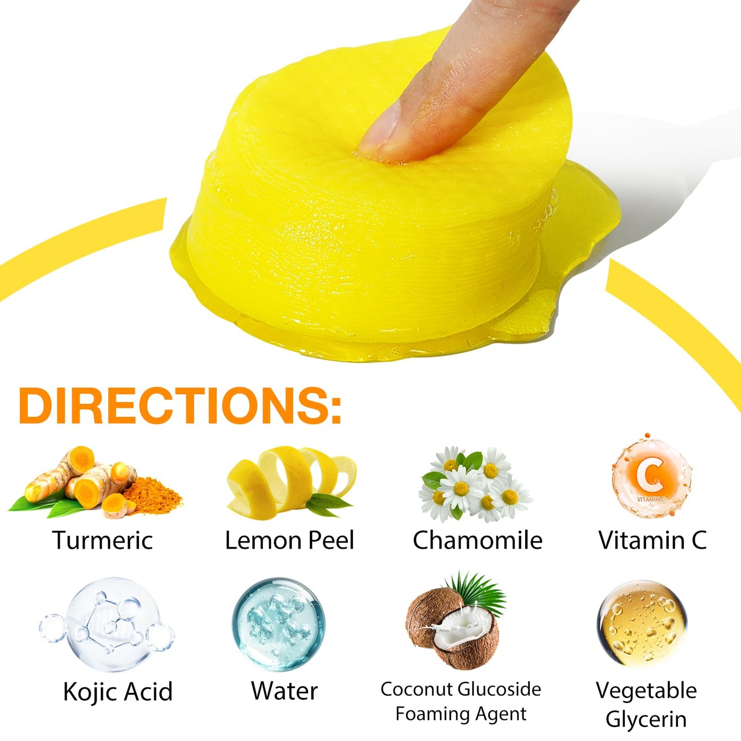 Kojic Acid and Turmeric Pads,Turmeric kojic Acid Pads for Face, Turmeric and Kojic Acid Cleansing Pads,Turmeric Cleansing Pads for Dark spots, Exfoliating, Acne Scars (50 PCS)