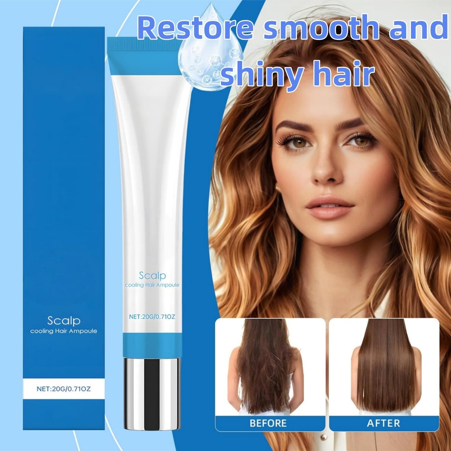 Yoowan Scalp Cooling Hair Ampoule,Hair Loss Serum,Ha-Ir Density Serum,Scalp Protector,Sca-Lp Se-Rum For Dry Sca-Lp,Strengthen & Grow,Keeps Clean And Non-Greasy,Improves Shine,Lightweight,Exfoliate