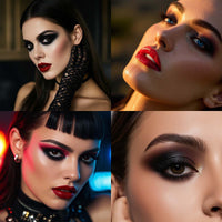 Yongst 9-Color Smokey Eyeshadow Palette - Intense Matte & Glitter Shades, Long-Lasting & Waterproof, Blendable Black, Silver & Gray Shadows for Sultry Glam Looks. Not Easily Caked