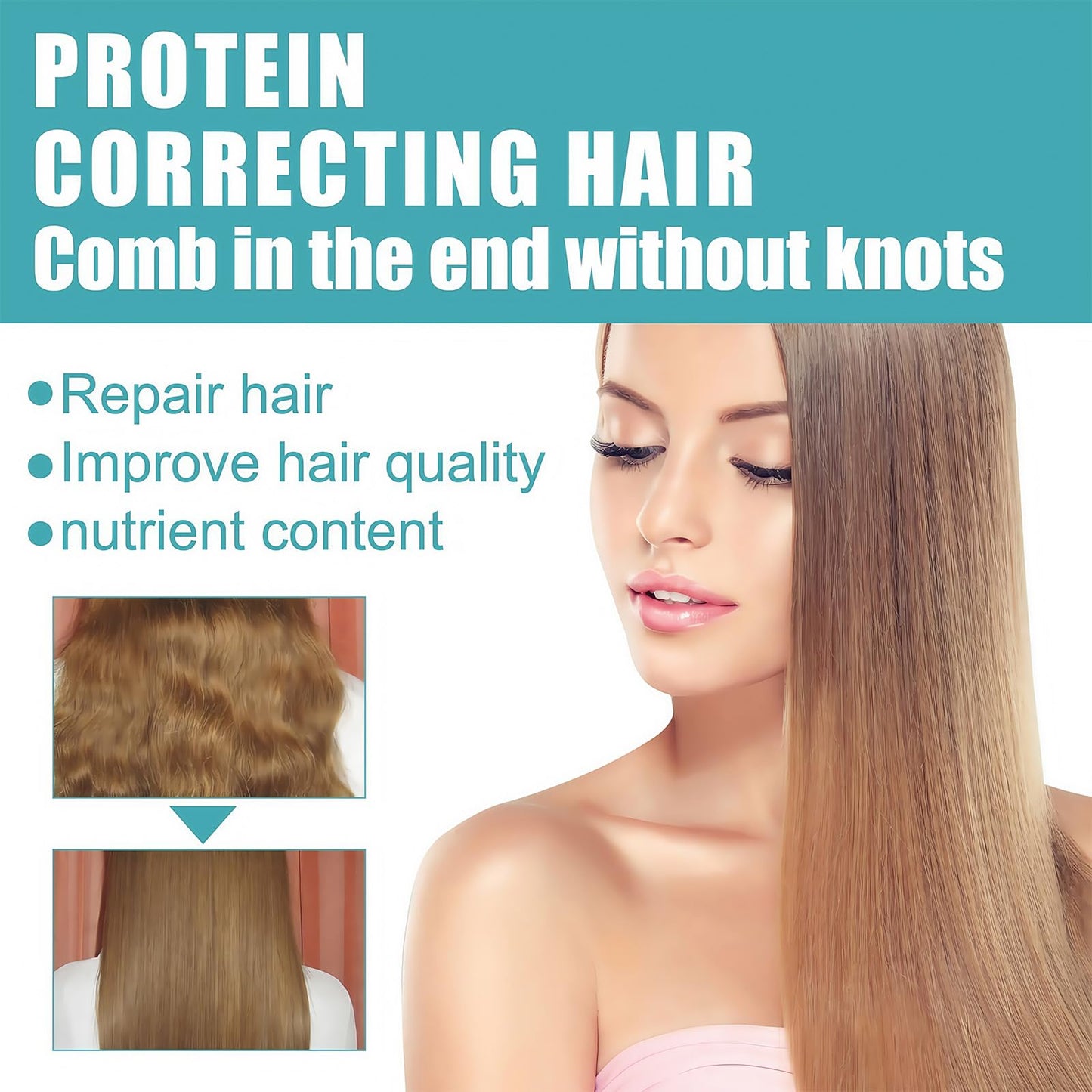 Hair Straightening Cream - Hair Smoothing Cream - Protein Hairs Treatment - Nourishing Fast Straightening Serum With Collagen & Silk For Women