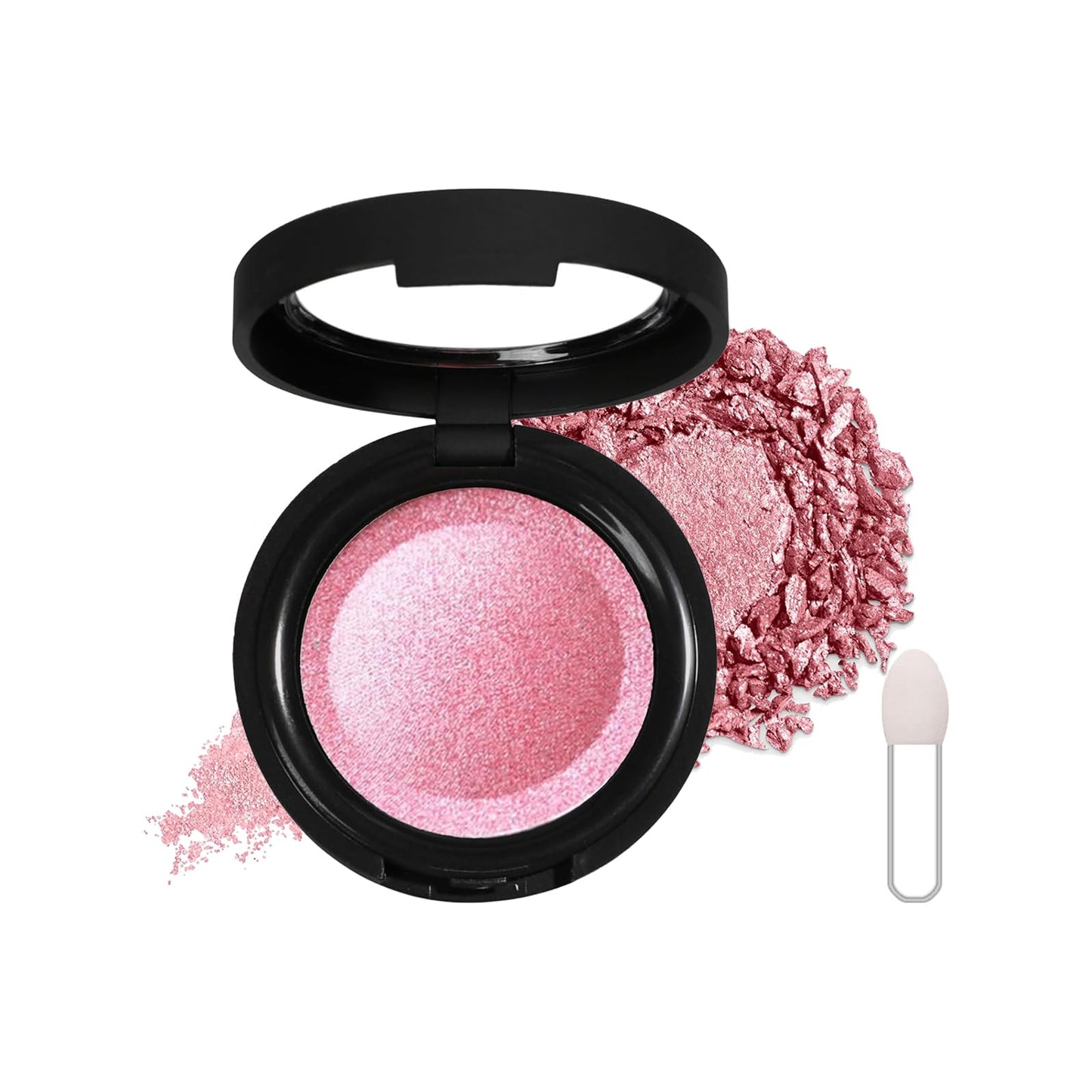 Pink Shimmer Eyeshadow Single Pink Eyeshadow Long-Lasting, Highly Pigmented Eye Shadows Waterproof Fine Powder Single Eye Shadow Palette Eyeshadow Make-Up for Women & Girls