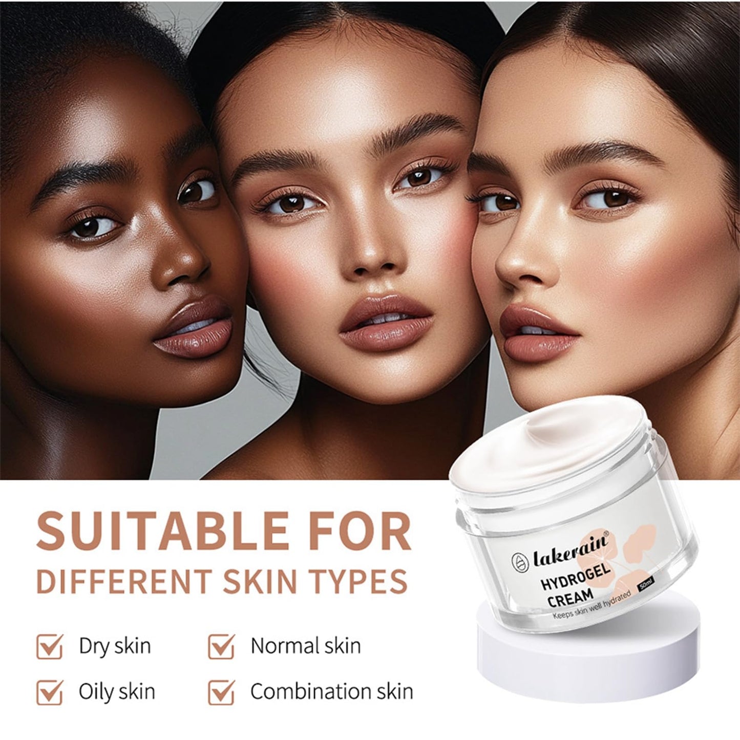 DMQ Hydrogel Cream For Women, Brightening Face Care Cream, Moisturizing Facial Repair Cream, Dry Skin Nourishing Lotion, Lightweight Non-Greasy Hydrogel Moisturizer For Adults, Day And Night