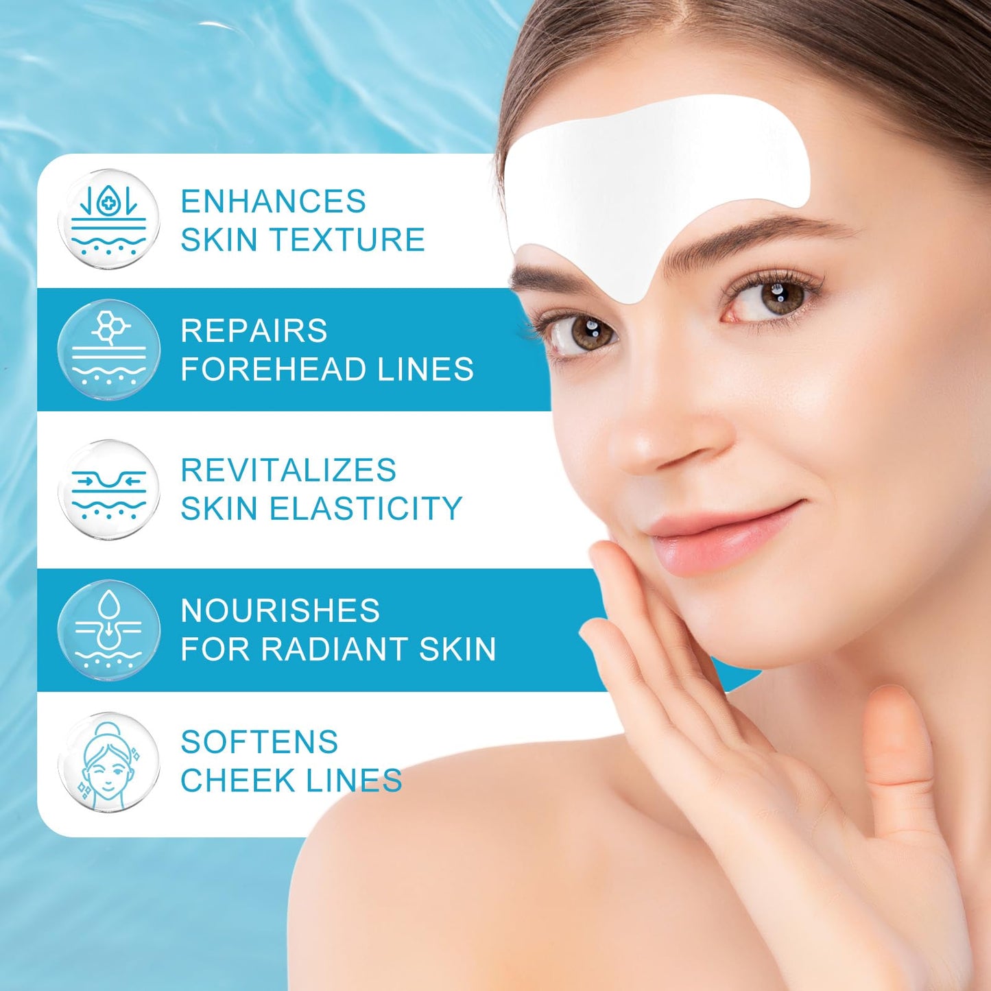 Datival Forehead Wrinkle Patches, Anti Wrinkle Patches with Aloe, Moisturizing Mask Pads, Forehead Lines Age Lines Resistant Wrinkle Remover Strips, Anti Wrinkle Masks Pads for Men and Women,12 PCS