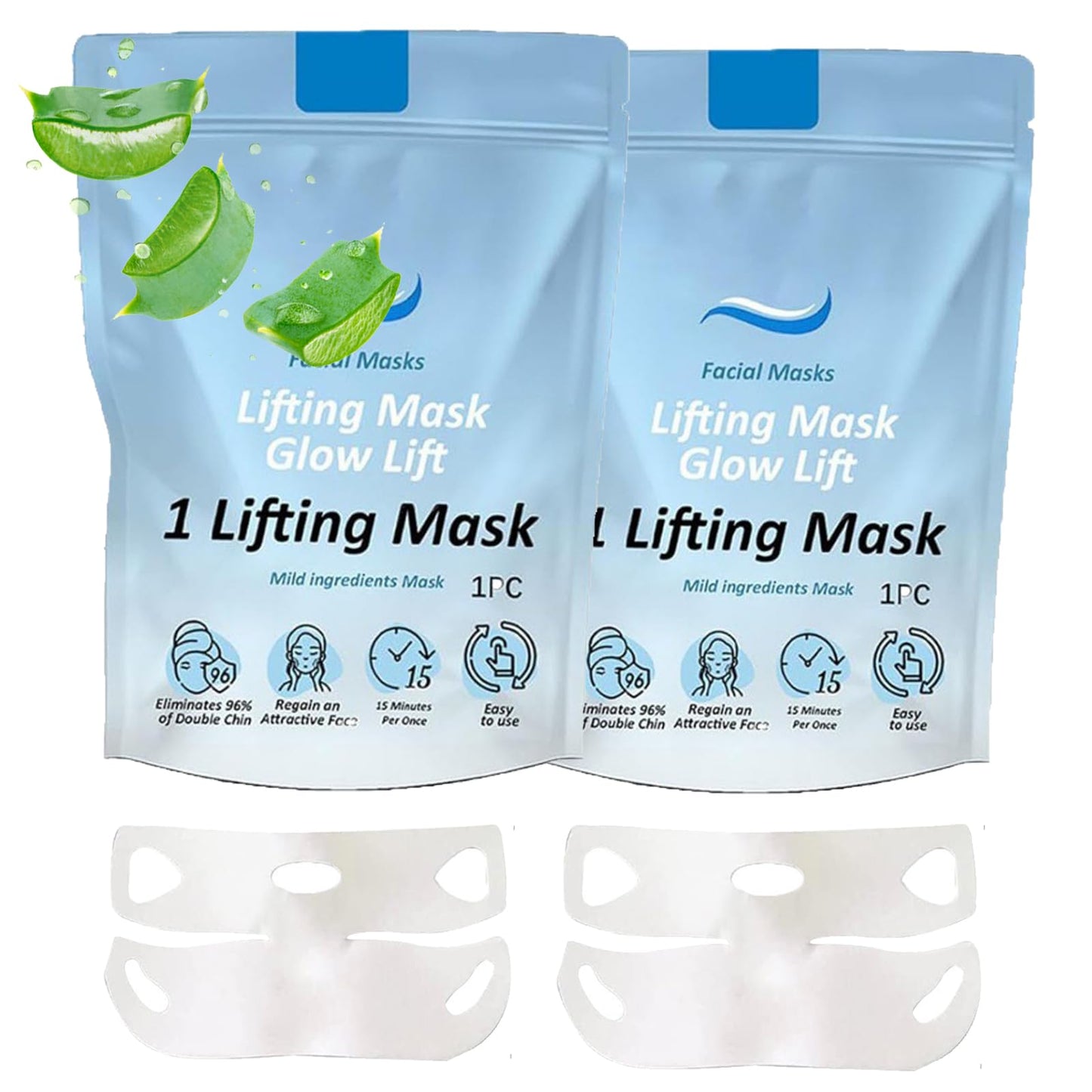 Chinology Double Chin Lifting Mask, 2pcs Chinology Chin Mask, V-line Face Lift Chin Mask, Anti Aging Collagen Face Mask for Double Chin Reducer - Say Goodbye To Your Double Chin Now