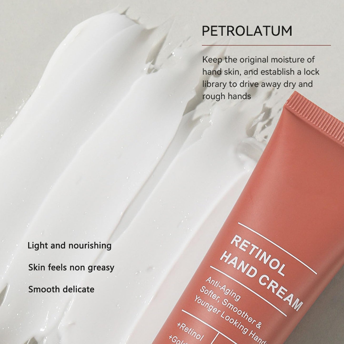 HERBINSOLS Retinol Hand Cream - Anti Aging Hand Cream - Hand Repair Cream Firming & Moisturising - Retinol Moisture Intensive hand cream for Very Dry Hands, Care for Skin, Nails & Cuticles