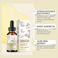 Cyperus Rotundus Oil, Premium Cyperus Oil for Hair Removal, Natural Hair Removal & Anti-Hair Growth Treatment, 100% Pure Formula for Smooth Skin, Soothes & Nourishes Sensitive Skin, 60ml Bottle