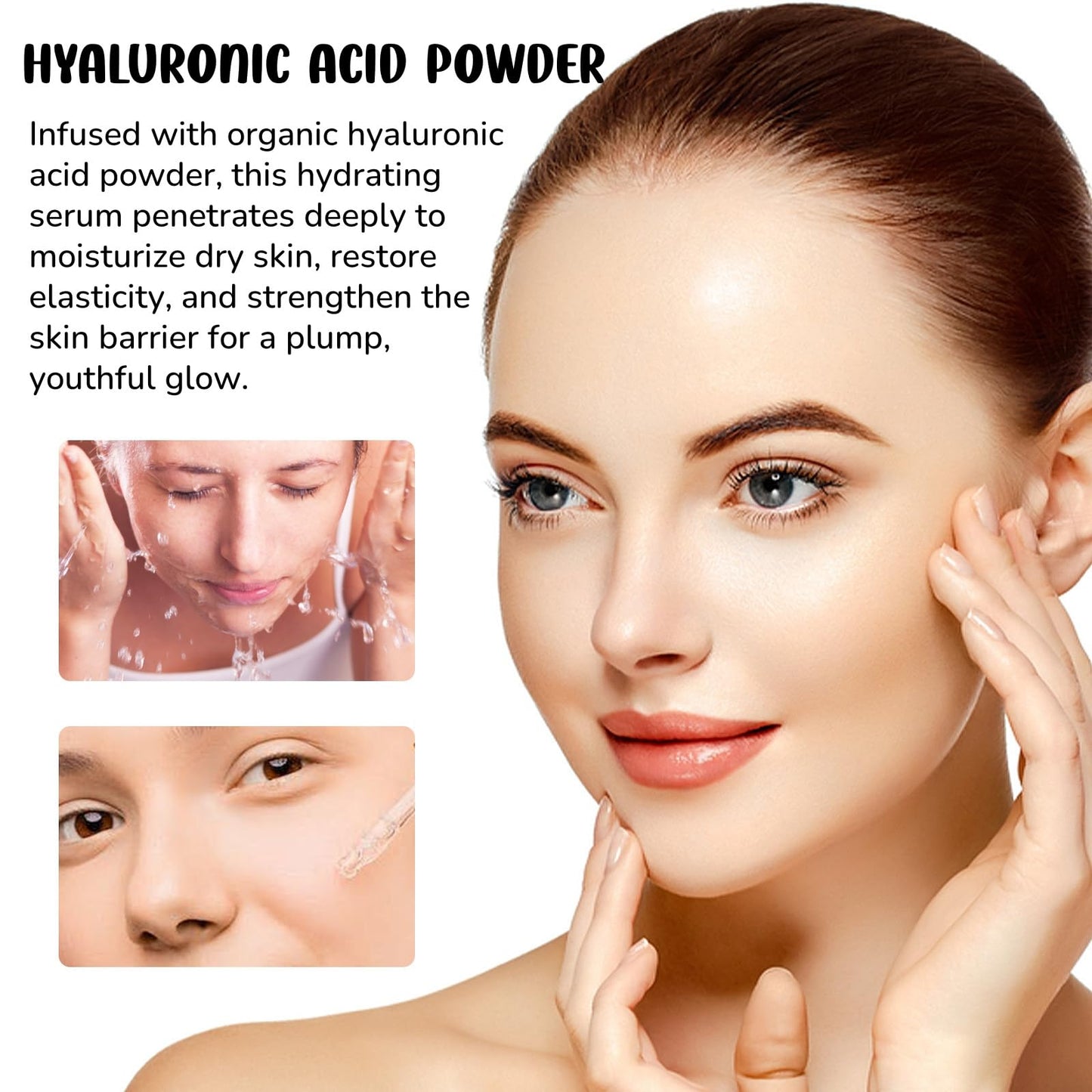 Oumun Hyaluronic Acid Powder,Natural Hyaluronic Acid Powder for Face Skincare,Hyaluronic Aci/d Jelly Mask for Face,Skin Hydr/ating and Moisturising,Water-Soluble,DIY Facial Serum,Hydr/ation Smooths Wrinkles