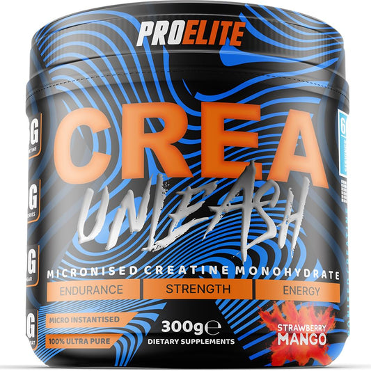 ProElite Creatine Monohydrate Powder 300g Micronised Flavoured & Vegan Creatine Powder for Post & Pre Workout Creatine Supplements by PROELITE (300g, Strawberry Mango)