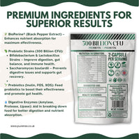 PURETREX 300 Billion CFU Probiotic & Prebiotic Multi-Strain Formula, Synbiotic Ultra, 120 Capsules