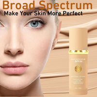 BQQCOB Foundation 4 in 1 Moisturizing Full Coverage Liquid Foundation,Concealer, Moisturizer, Sunscreen Serum SPF50+,UVA/UVB Protection,Colour Changing Foundation,Foundation For Mature Skin,1.1 oz