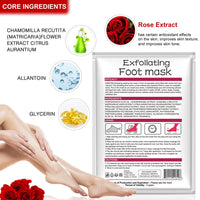 3 Pack Foot Peel Mask,Exfoliating Foot Socks Calluses Remover Dead Skin, Aloe Moisturizing Feet Peeling Mask for Dry Skin,Cracked Heels,Foot SPA Socks for Women and Men (Rose)