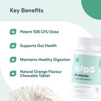 Bettervits Kids Chewable Probiotic | 10B CFU | 10-16 Year Olds | Includes Prebiotic | For Gut Health, Immunity & More
