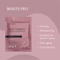 BEAUTYPRO FOOT THERAPY Foot Mask with Collagen, Salicylic Acid & Argan Oil | Packed Full of Natural Ingredients | Intensely Moisturising | Bootie with Removable Toe Tip |