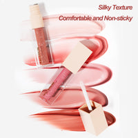 Skynest 4 Pcs Hydrating Lip Gloss, ICE/MOON/SILK/PETAL High Moisturizing Oil Tint with Hyaluronic Acid, High Shine for Plumper Looking Lips (#A)