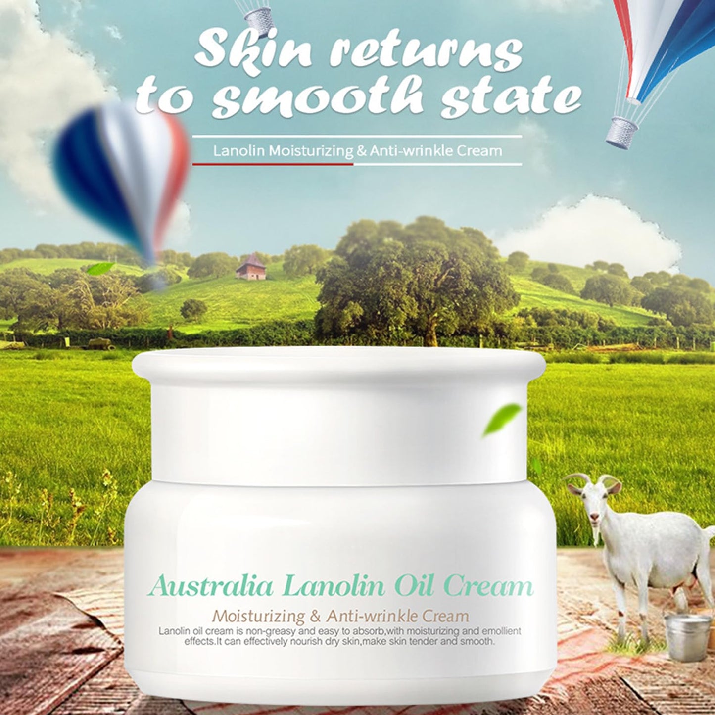 Pure Lanolin Face Cream Moisturiser, Strong Moisturiser & Anti Wrinkle Face Cream For Women & Men, Reduce Redness & Dryness For Body & Hands, Non-Greasy For Sensitive & Very Dry Skin