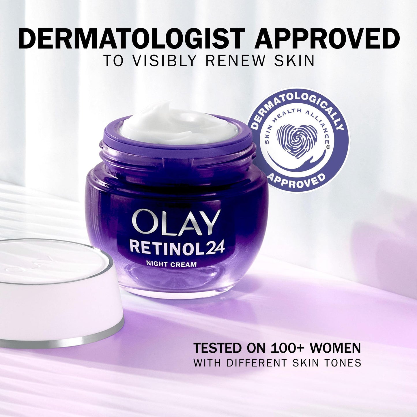 Olay Retinol 24 Night Cream Face Moisturiser 50ml + Eye Cream for Dark Circles 15ml. Skin care with Antioxidant Vitamin E Overnight Anti-Ageing Skin Care
