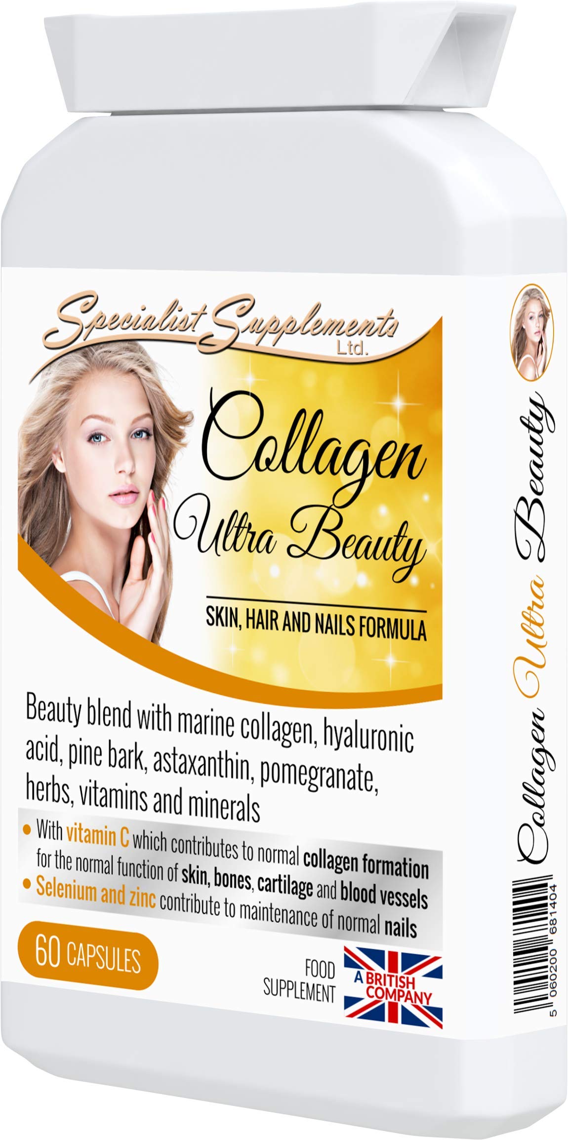 Specialist Supplements Collagen Ultra Beauty Marine Collagen, Hyaluronic Acid, Vitamin, Mineral, Herbal and Nutrient Complex