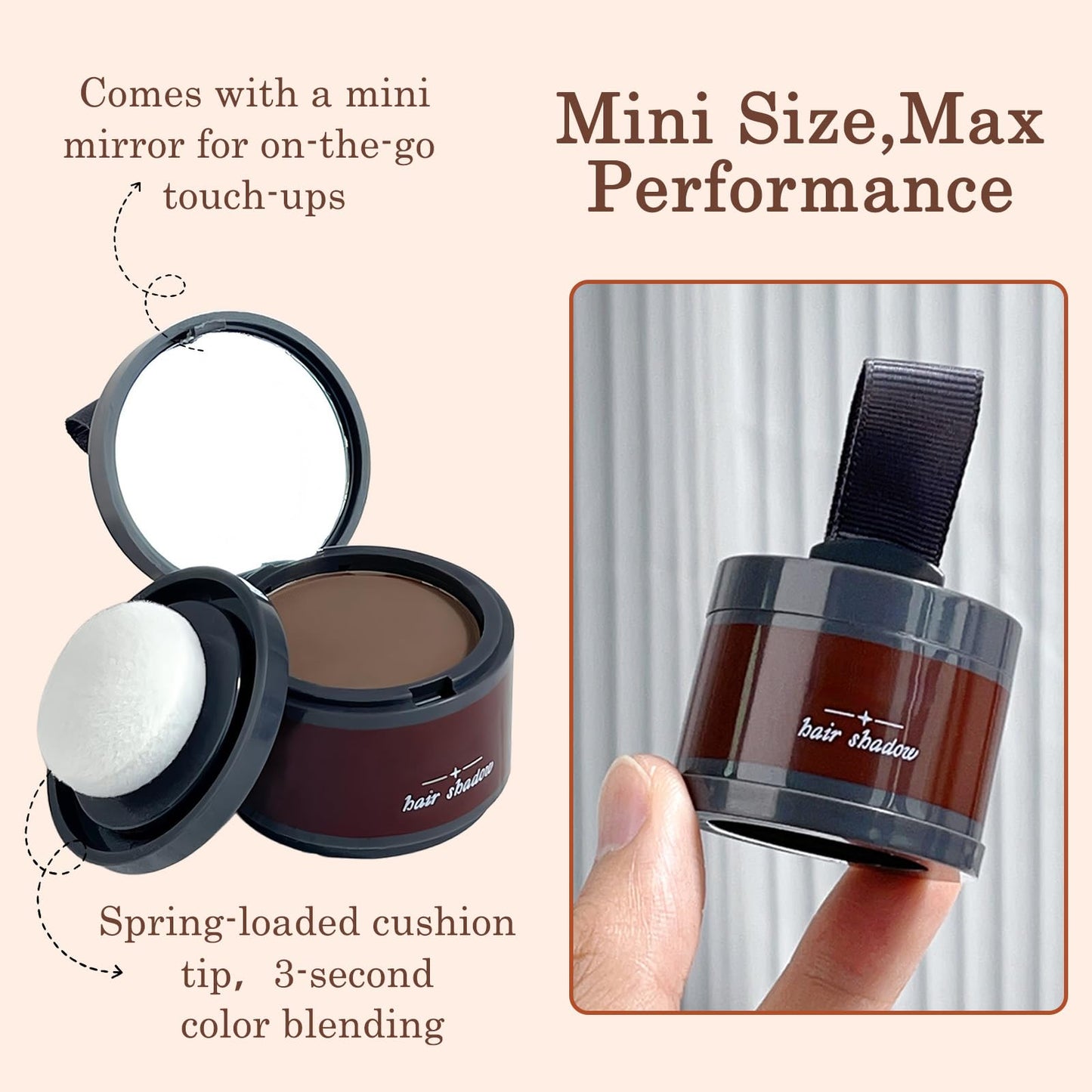 Generic Root Touch Up Hair Dye Powder β Instant Gray Coverage & Hairline Shadow for Thinning Roots, Waterproof Hair Color, Portable & Easy to Use Hair Powder, Dark Brown