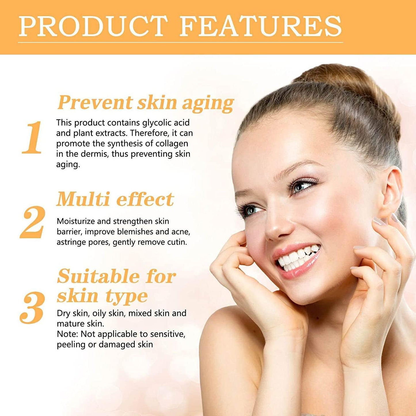 SUNDEER Glycolic Acid Toner, Glycolic Acid 7% Toning Resurfacing Solution, Skincare Hyaluronic Acid Serum, Hydrating Toning Solution, Brighten & Strengthen Your Skin (100ml)