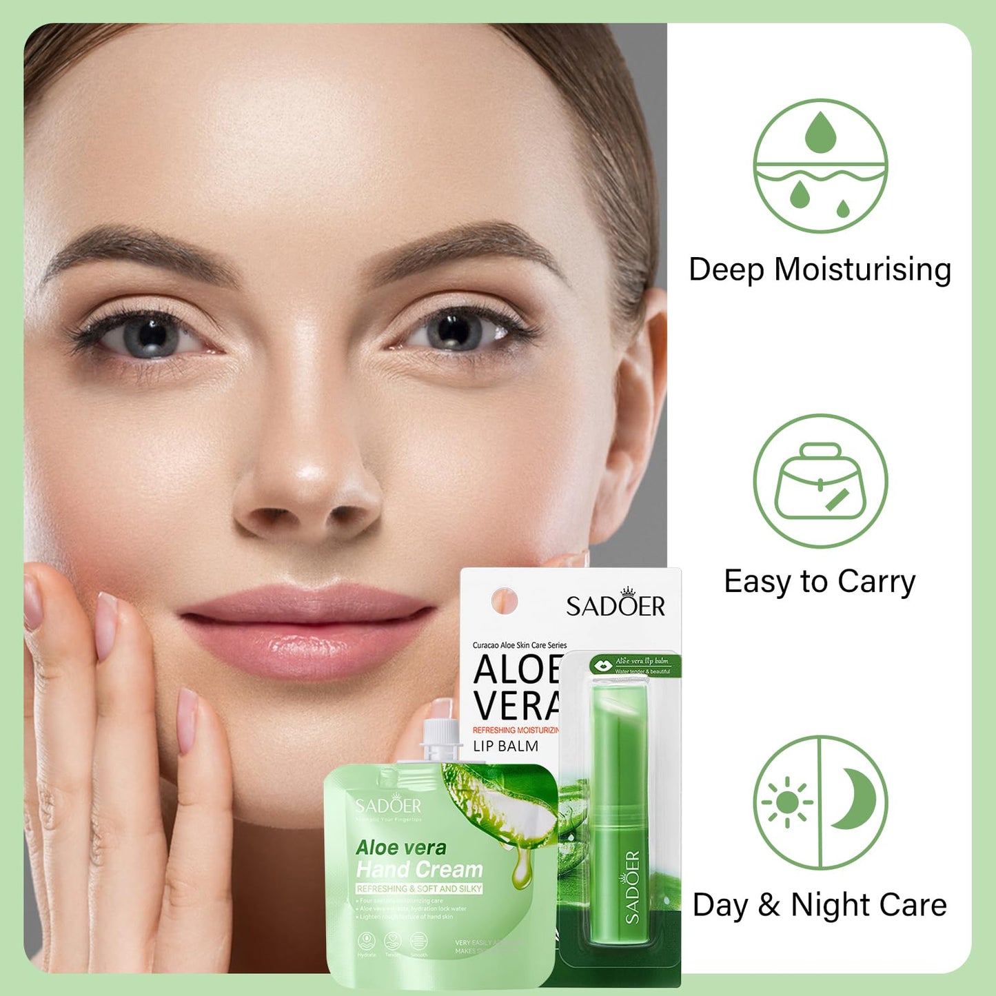 Leogony 10PCS Skin Care Sets for Women, Aloe Vera Gift Set for Teenage Girls, Face Skincare for Teen Girl