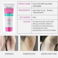 Korean Skin Care, Kojic Acid Skin Cream, Skin Bleaching Cream for Armpit, Knees And Elbows, Elbows, Inner Thigh, Bikini Areas, Underarm Whitening Products Quickly Absorb & Reduce Odor, Smoothing