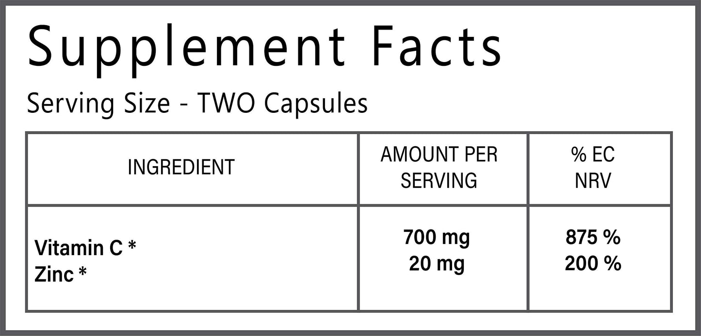 SynBio Premium - Vitamin C + Zinc | 60 Vegan Capsules | Boost Immunity and Wellness | Free from Dairy, Gelatine, Gluten, Nut/Peanut | UK Manufactured | Advanced Formula of Ascorbic Acid & Zinc