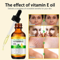 AuraBeen Vitamin E Oil with Jojoba for Face, Skin, Hair, Cuticle & Scars - Cold Pressed, Gentle Moisturizing & Repair Solution, Fast Absorbing, Firming Skin, Fill Fine Lines(2 Fl Oz)