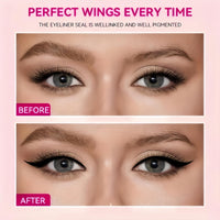 QinZiEn Eyeliner Stamp,Double-Tip Rotatable Winged Eyeliner Stamp,Waterproof Eyeliner,Non Smudge Eyeli/ner,Eyeli/ner Tool for Beginner,Eye Make-Up,Eyel/iner Stencil,Quick Dry Eye/liner Pen,Black Eye/liner