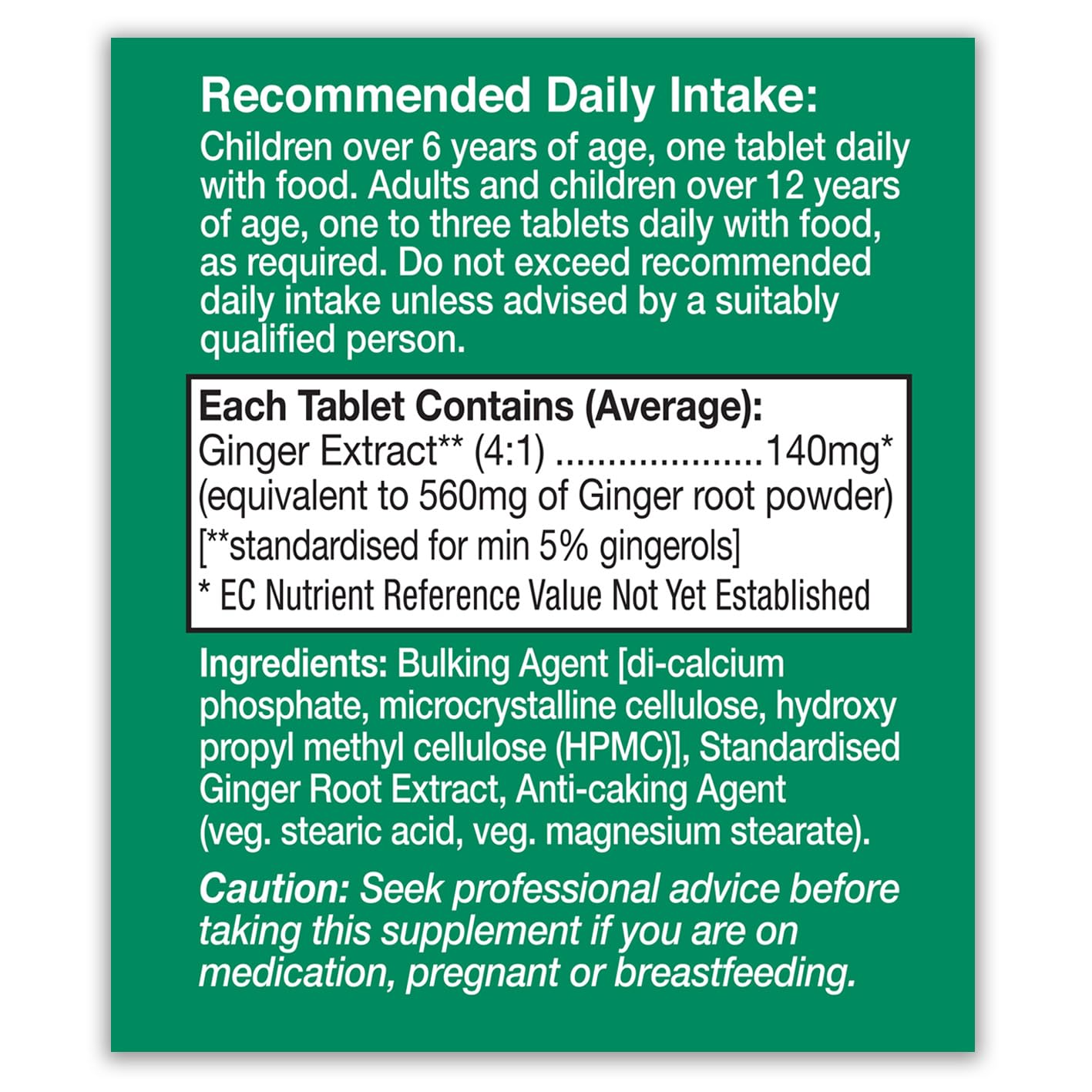 HealthAid Ginger Extract 560mg 60 Tablets