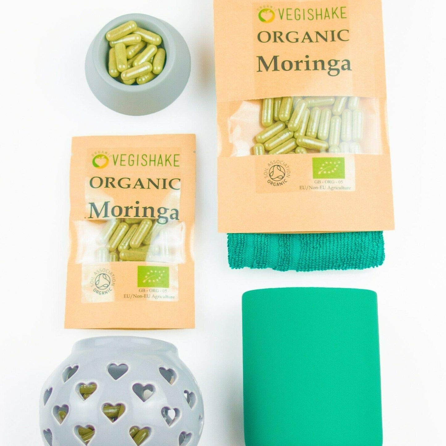vegishake Organic Moringa Oleifera HPMC Capsules 1000mg per Meal Oleifera Miracle Tree Vegan Halal Kosher (90 Capsules)