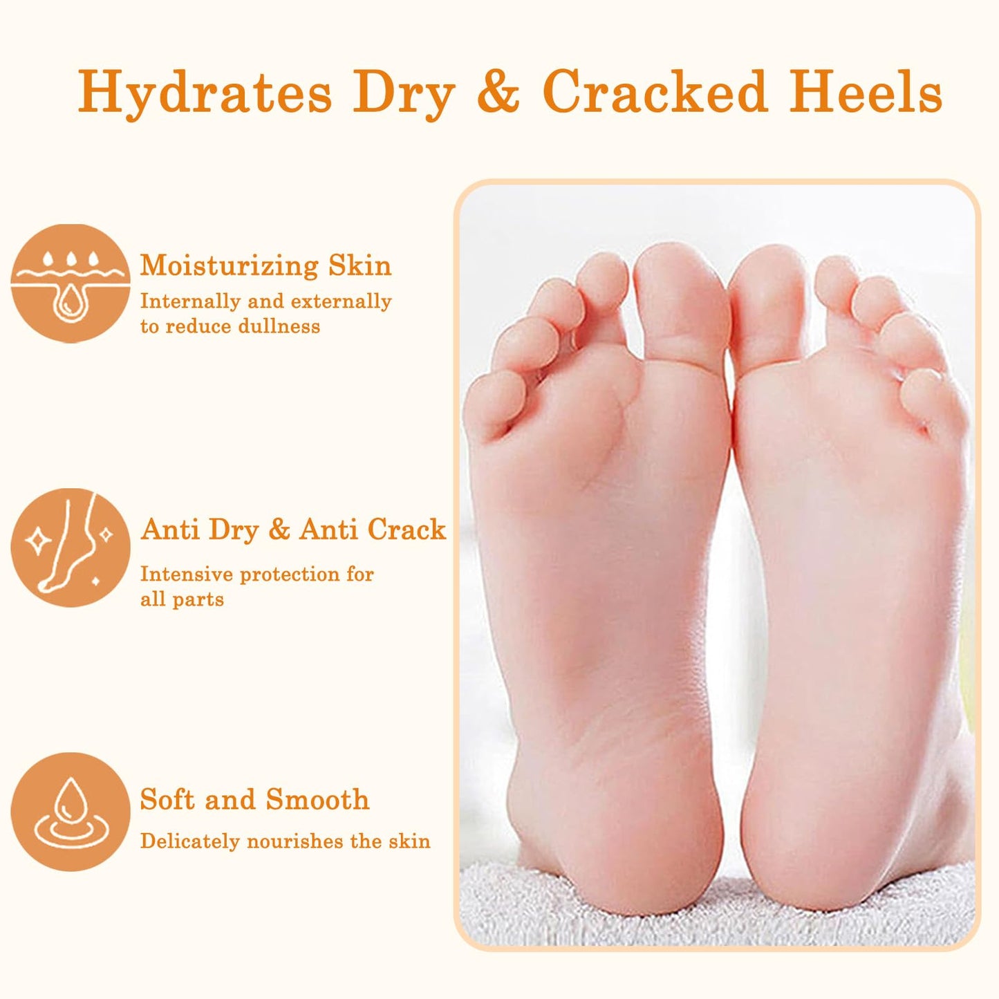Generic Honey Foot Cream Hand Cream Cracked Heel with Deep Moisturizing Formula Enriched with Shea Butter for Dry Feet Hands Intensive Care Skin Barrier (Honey Foot Cream)