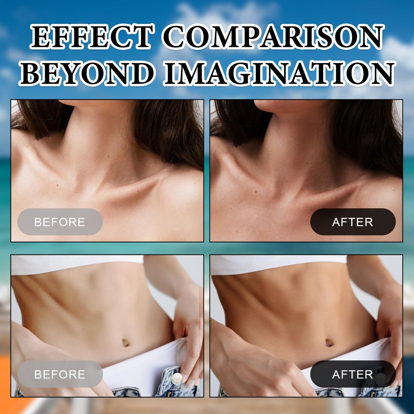 GMHLLES 2PCS Self Tanning Drops, Natural New Sunless Tanning Drops Enhances Natural Skin Tone for Face and body with 1PCS White Massage Stick 60ML