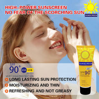 ISBEAUSOLS Sunscreen for Face&Body SPF90,Oil Free Sun Cream,Waterproof Suncream for Long Lasting Sun Protection,Moisturizing and Hydrating,Uva And Uvb Protection Spf Moisturiser,Pack of 1,50G