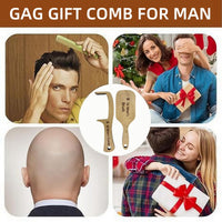 Jinjiar 2 Ba-ld Man Comb,Wooden Funny Hairbrush Comb,Joke Pranks for Adults,Humorous Toothless Combs Blad Mans Brush,Presents for Men,Hair Combs for Men,Ba-ld Mans Comb and Brush,Wooden Hair Comb,Ba-ld Comb
