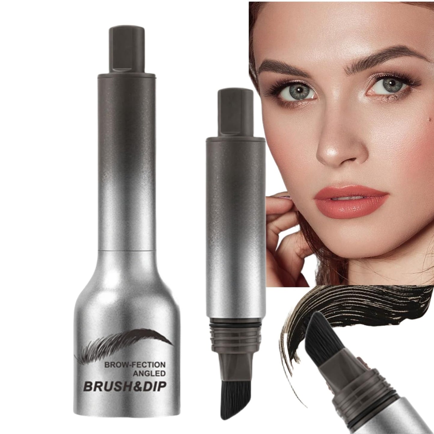 SingHao Brow-Fection Angled Brush Eyebrow Pencil,Liquid Eyebrow Pen,Shaping Outlining Filling Eyebrow Makeup,Liquid Eyebrow Brush,Natural Brows Eyebrow Pen,Makeup Eyebrow Pencil,Waterproof Brow Pen#01