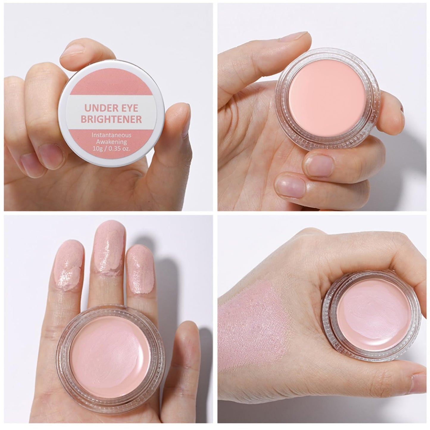 NLFOX Under Eye Brightener - Under Eye Concealer Brightener & Correctors - Eye Colour Corrector Dark Circles - Eye Brightener & Primer Moisturising Concealer ForKorean Makeup Blemish Concealer (Pink)