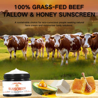 TBeautfave Beef Tallow Sunscreen SPF 30 - Beef Tallow for Skin - 100% Organic Grass-Fed Beef Tallow Sunscreen for Face & Body - SPF 30 Face Moisturiser, Hydrating, Unscented, Sweat & Water Resistant