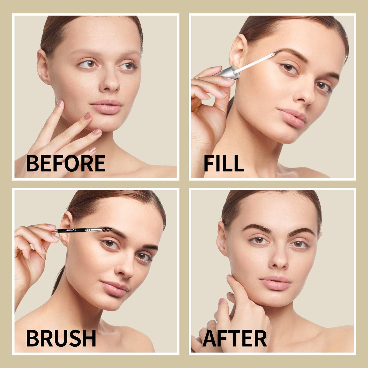 KIMUSE Eyebrow Gel, Eye Brow Tint, Waterproof, Long-Lasting, Smudge-Proof, Transfer-Proof (BLACKBROWN)