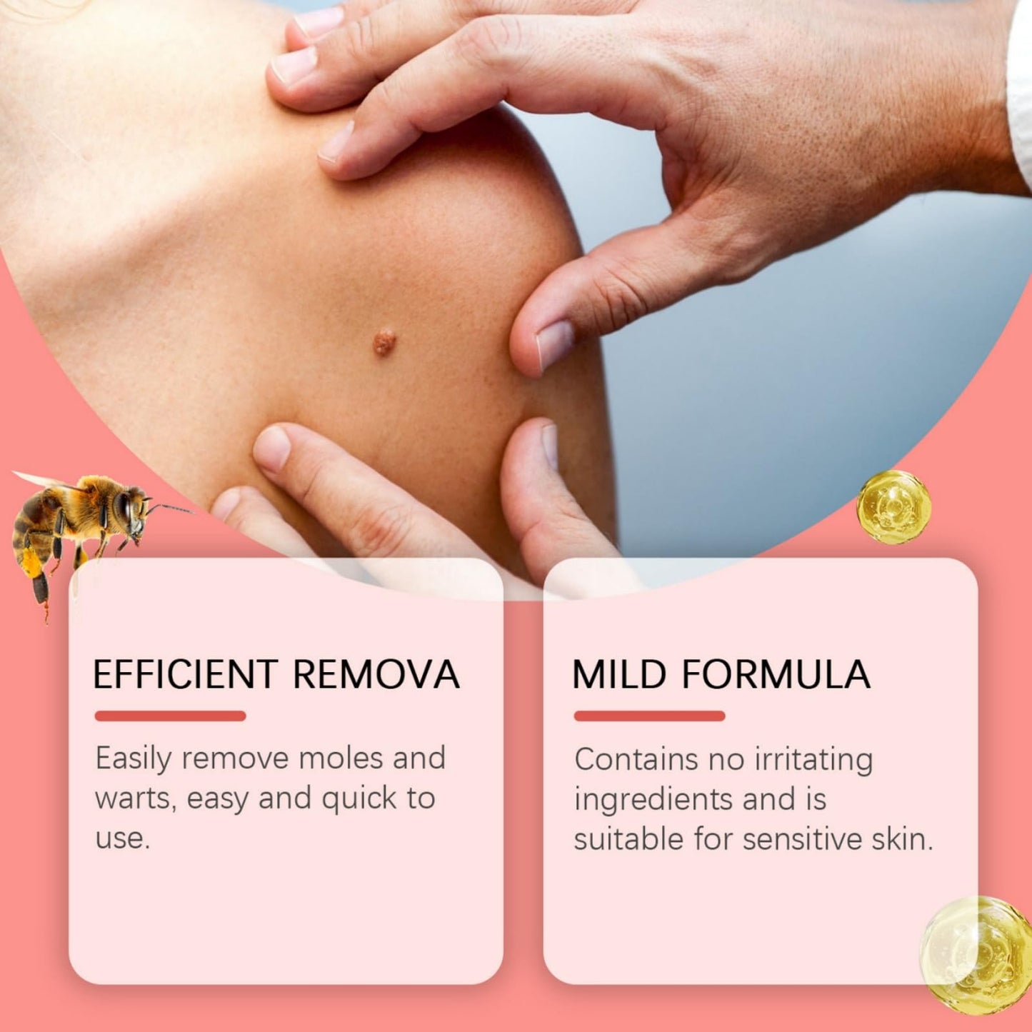 Wart Remover Pen,Mole and Wart Removal Pen,Dark Spots Treatments Mole Wa/rt Remover for Face,Liquid Pe/n Stops Regrowth Skin Care,Easy Removal P/en,Wa/rt Remov/ers for Sk/in Type,Verruca Treatments
