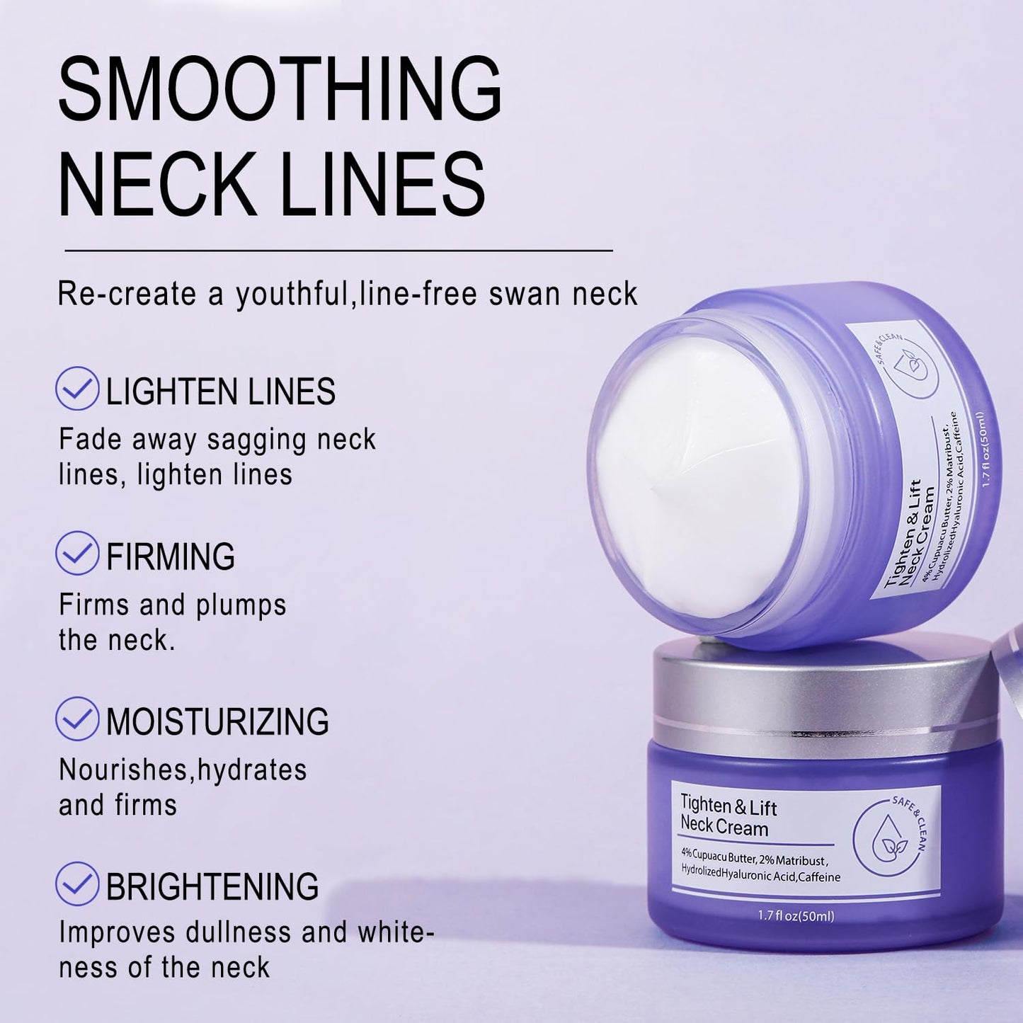 Generic Neck Firming Cream - Best for Tightening Sagging Skin, Tighten and Lift Neck Cream, neck Moisturiser Repair Decolletage Cream, Advanced Neck Cream Moisturizing 50ML.