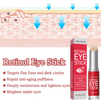 ExcellaElite 3 Pcs Retinol Eye Stick Eye Balm Stick Retinol Eye Cream Nourishes the Skin Easy to Carry Brightens Eyes Used to Eliminate Puffiness and Dark Circles Used for Both Men and Women