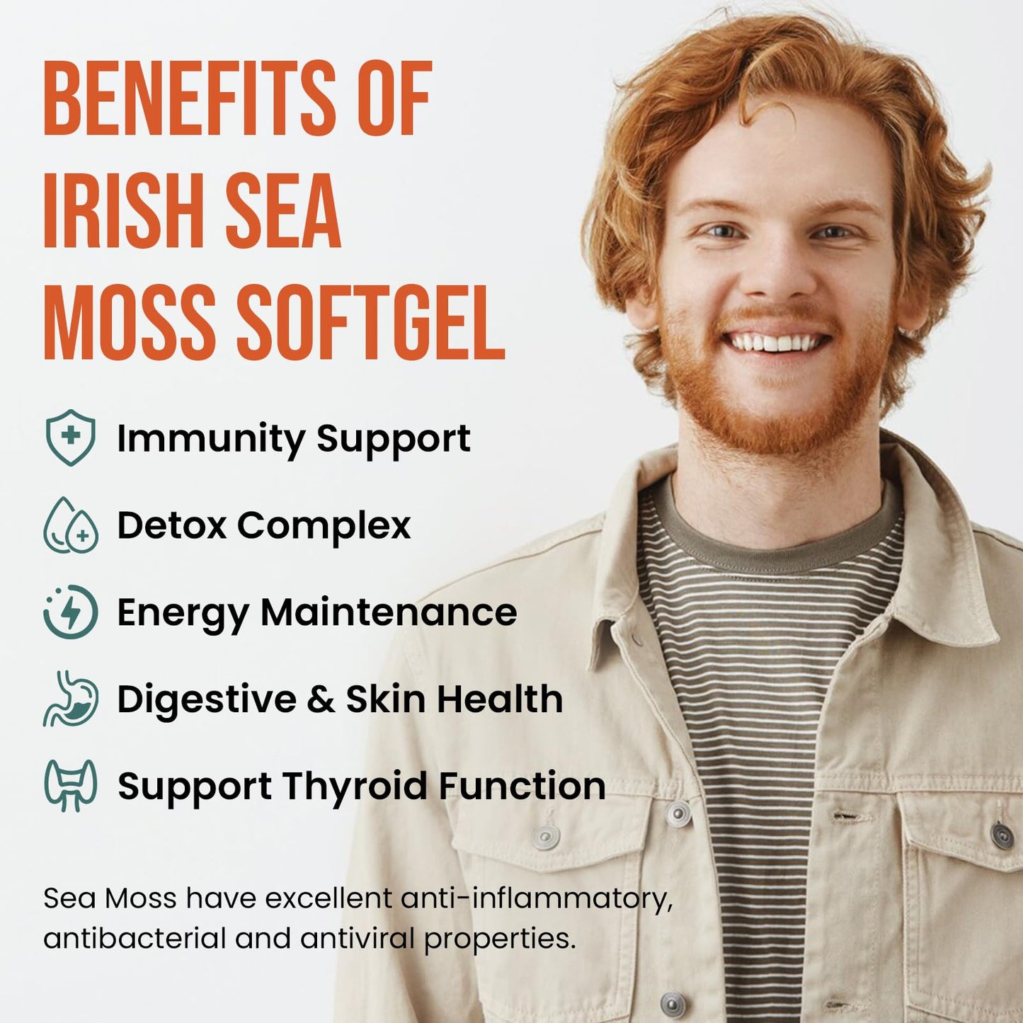 Lumarejebo Liposomal Irish Sea Moss Softgels | 30000mg of Wild Irish Seamoss Equivalent Per Serving | Burdock Root & Bladderwrack Complex Formula | Enhanc Immunity & Gut Health, 120 Softgels