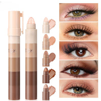 GUOUURR 5 in 1 Lazy Shimmer Eyeshadow Stick - Waterproof, Long-Lasting Creamy Eye Makeup for Natural & Sparkling Looks, Blendable Highlighter for Daily & Party - Eyebag Brightening Eye Shadow Pencils